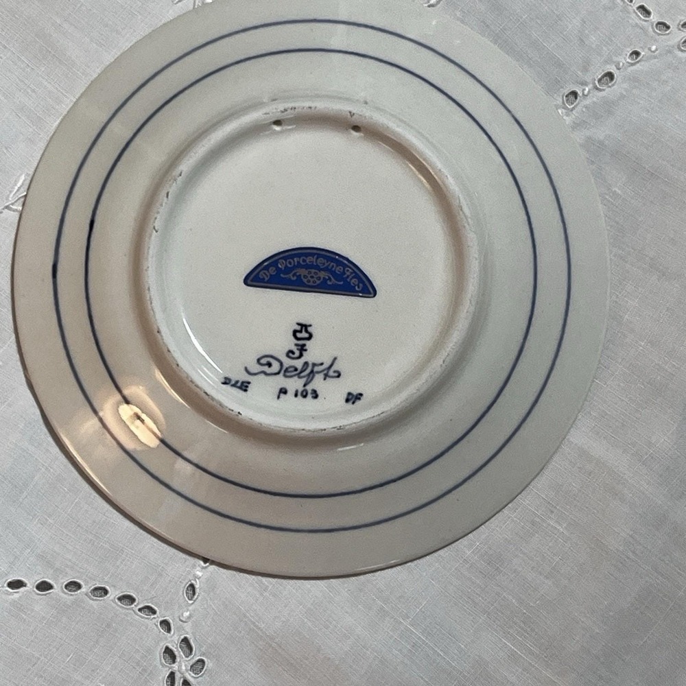 Royal Delft De Porceleyne Fles Polychrome 5.5" Plate Multicolor Floral 1985 P103 - Picture 7 of 14